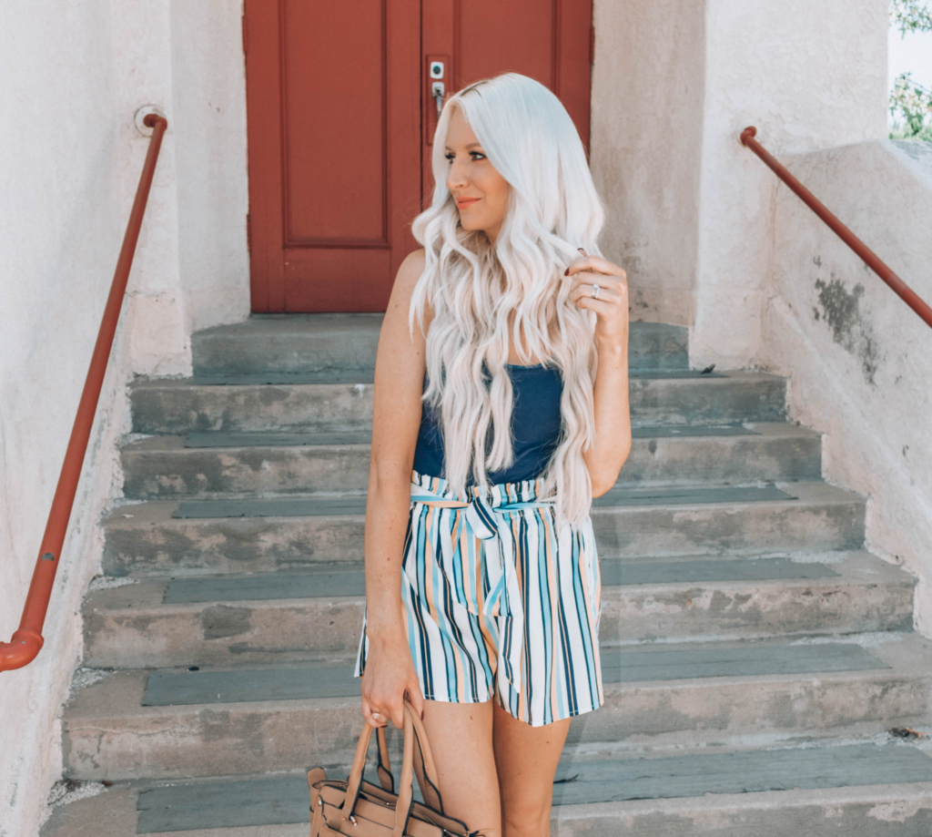 Striped Paperbag Shorts - Must Heart Style